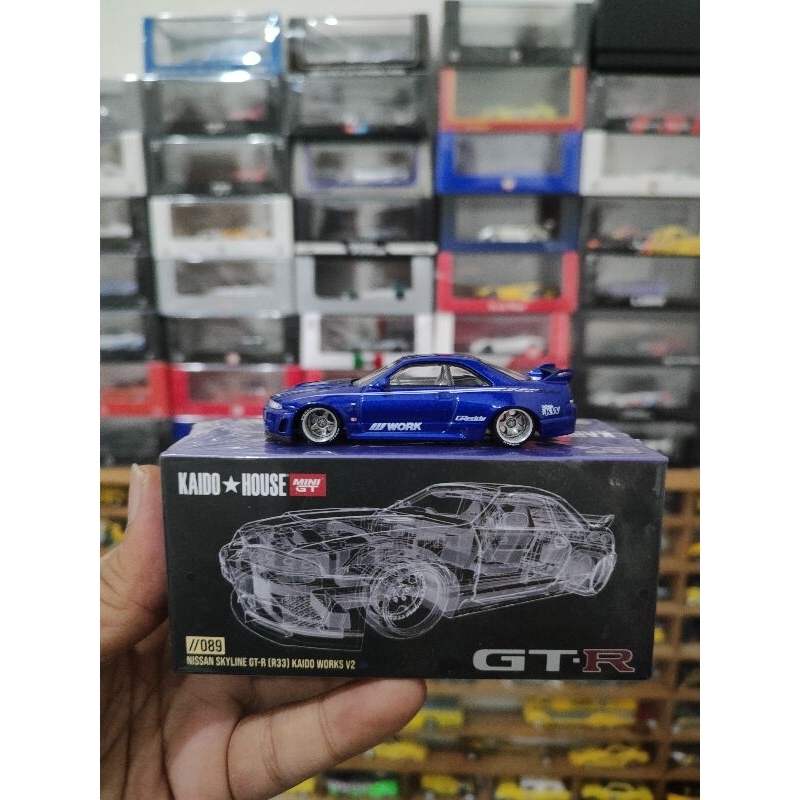 Mini GT x 凱多之家 Nissan Skyline GTR R33 藍色