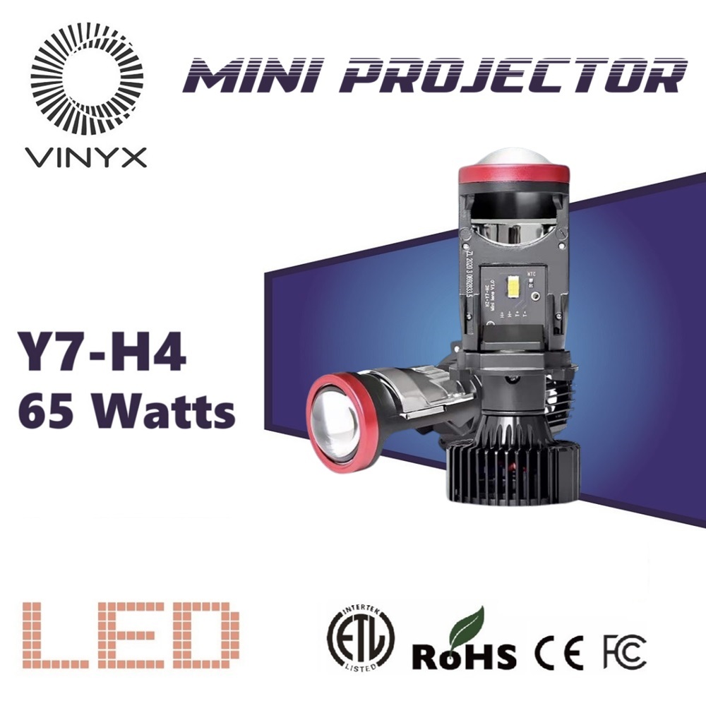 Led Vinyx Y7-H4 65W Y7D Projie H4 迷你投影儀鏡頭汽車摩托車頭燈頭燈