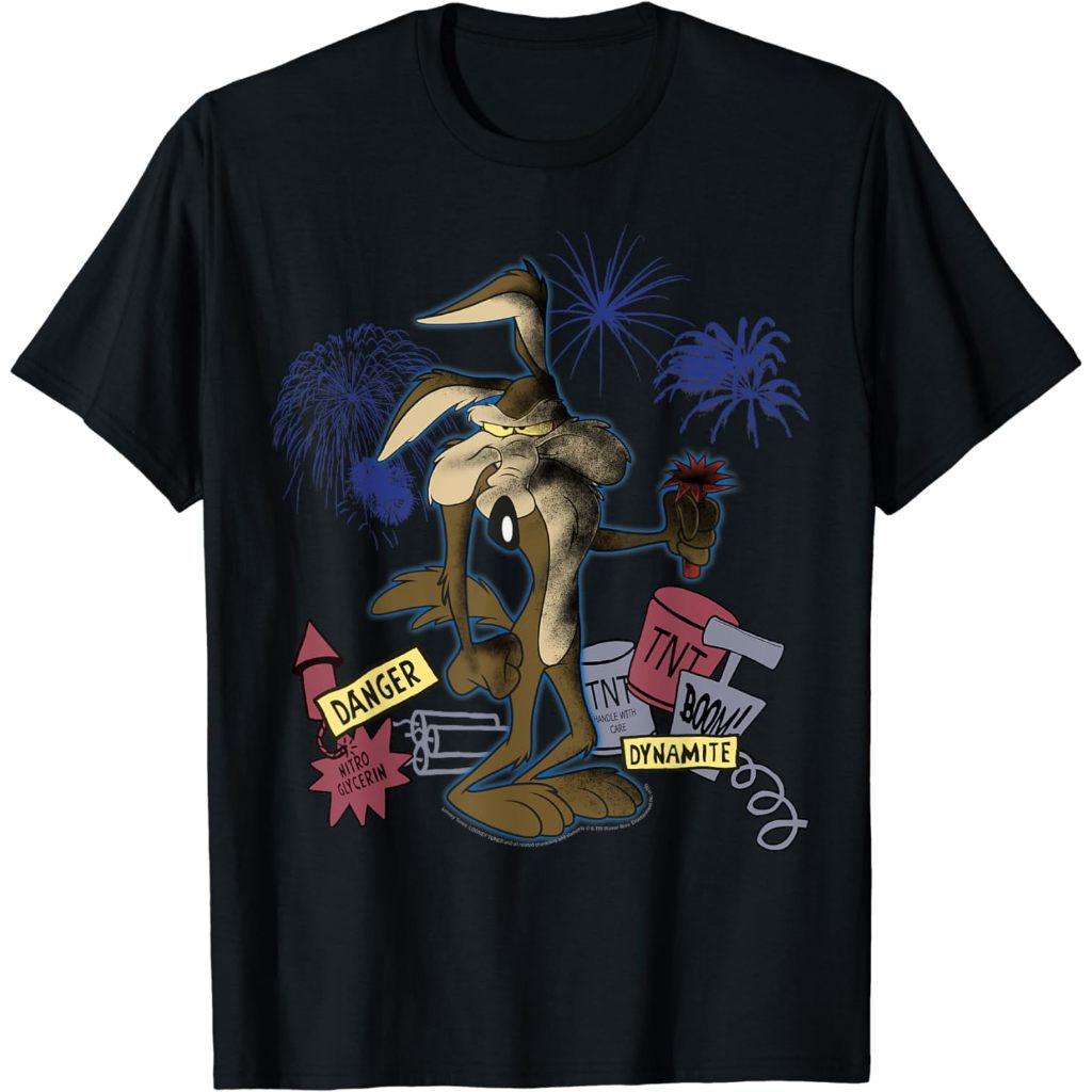 Looney Tunes Wile E Coyote TNT 肖像時尚服裝上衣 T 恤男士女士最新款當代短袖 Distr