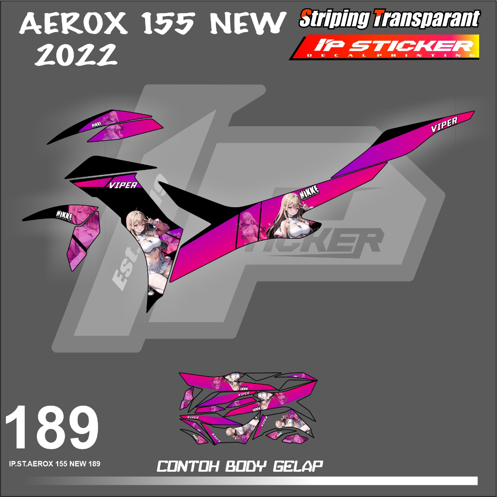 山葉 Aerox 155 新 YAMAHA AEROX 摩托車條紋貼紙新貼紙清單簡單顏色變化賽車設計全息圖和透明 IPI