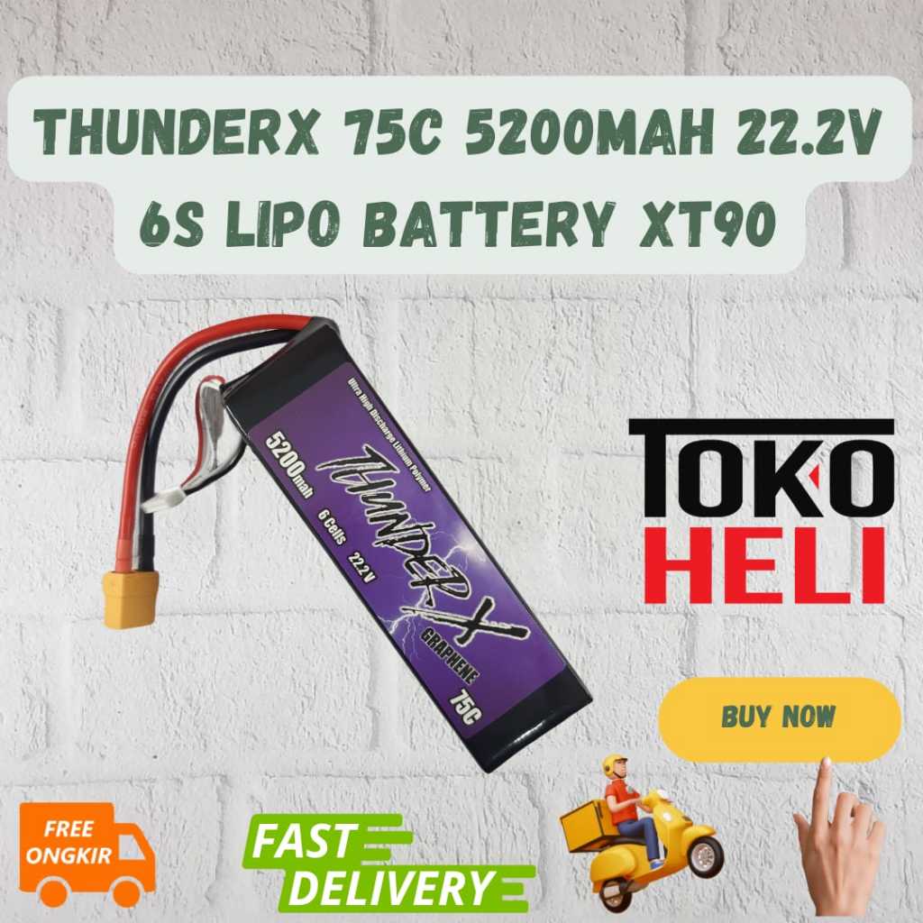 Thunderx 75C 5200mah 22.2V 6S 鋰電池 XT90