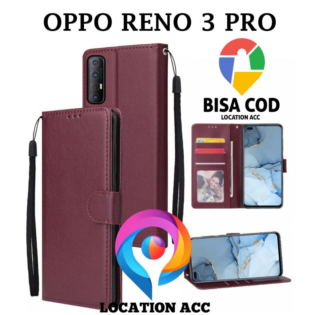 Oppo RENO 3 PRO 翻蓋皮套高級翻蓋錢包皮套適用於 OPPO RENO 3 PRO 錢包套-翻蓋皮革-書套