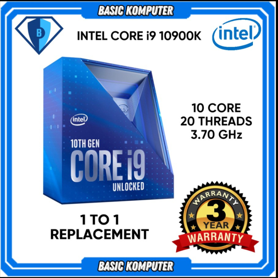 處理器英特爾酷睿 i9 10900K 3.7 GHz BOX SOCKET 1200 3 年保修