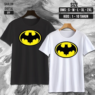 Nw046 BATMAN T恤發行兒童衣服動漫T恤成人男女通用情侶家庭