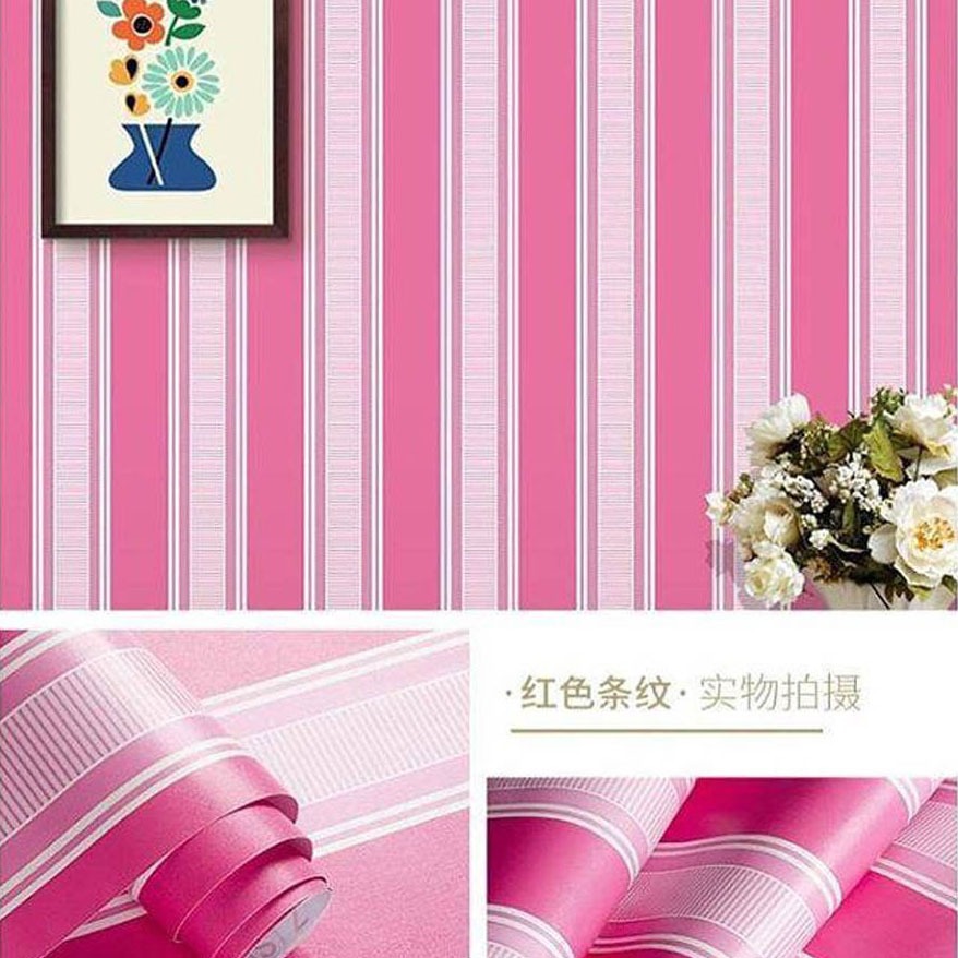 壁紙牆貼臥室牆貼客廳最佳產品粉色條紋圖案