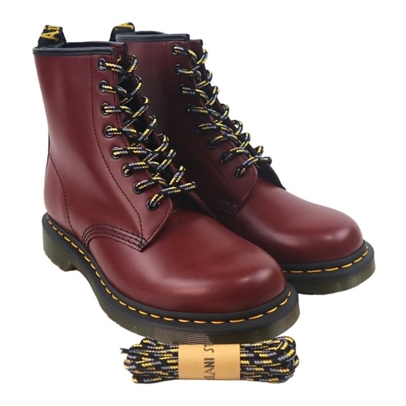 Hitam Dr.martens 鞋帶皮鞋帶 8 眼 140cm 黑色黃色灰色