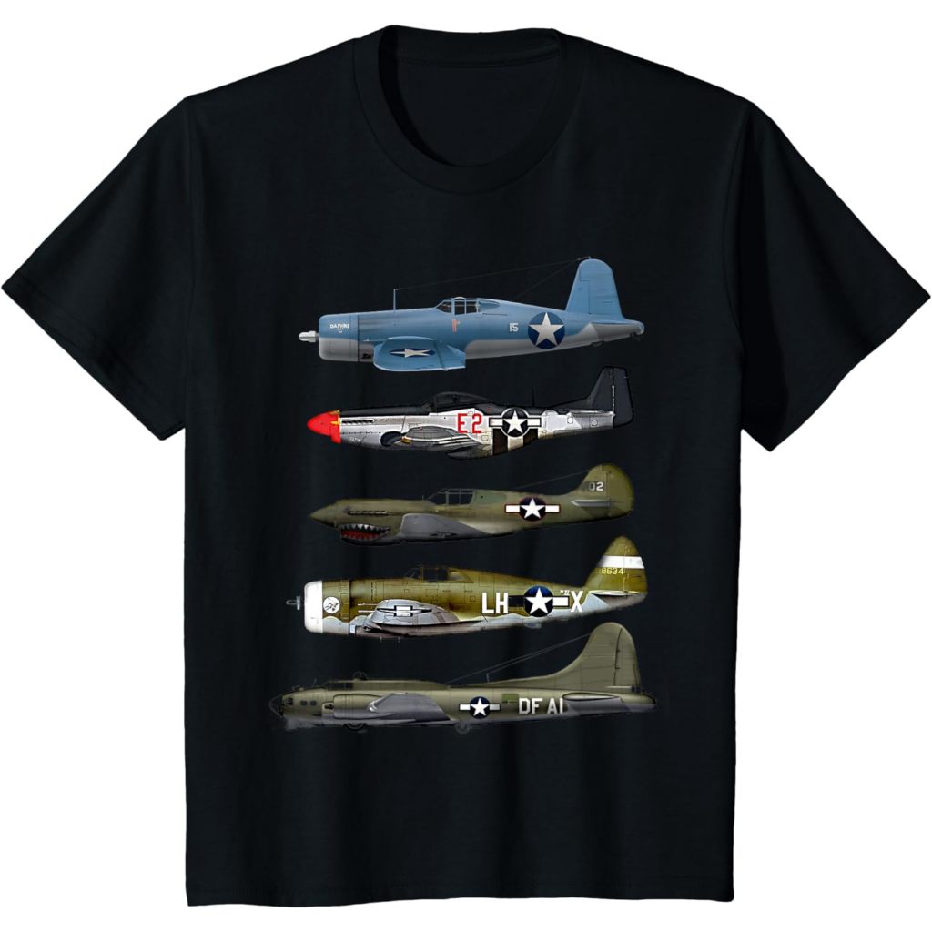 Premium Distro 兒童 T 恤 WW2-Jumbo B-17 P51 Mustang F4U Corsair