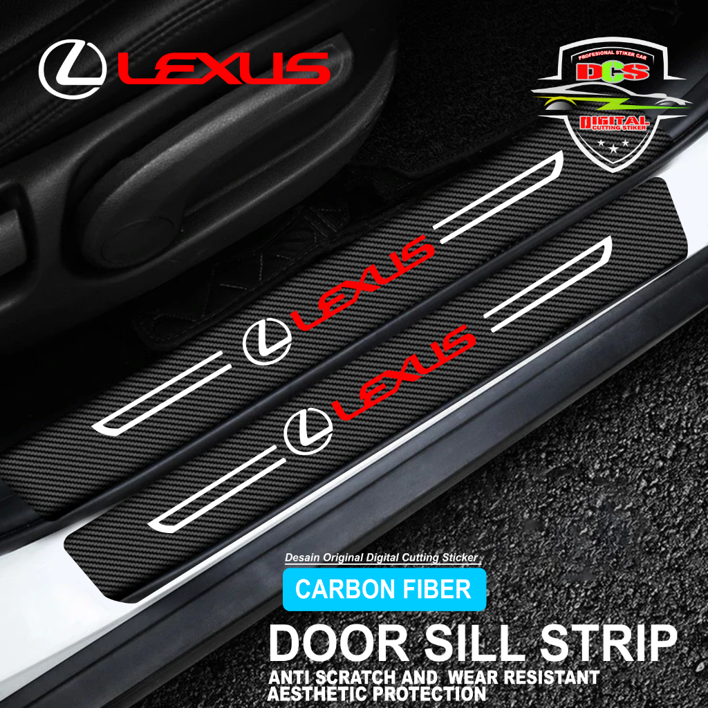 9 件 lexus 汽車碳貼紙切割碳貼紙車門保護器免受腳凳傷害