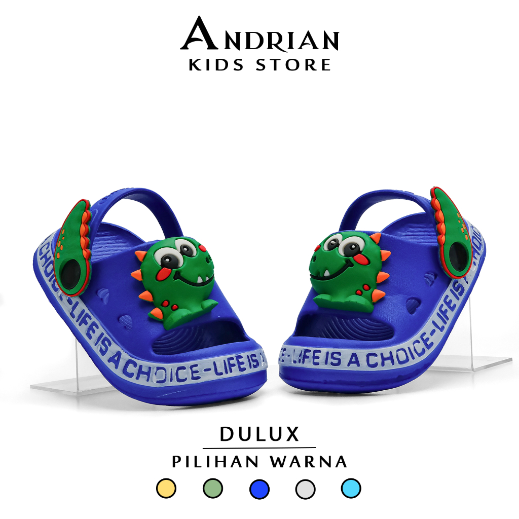 新款 Dulux andrian 涼鞋男童男嬰背帶拖鞋配 Dino Character 1-3 歲