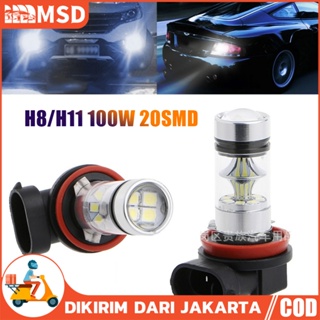 Putih 2pcs H11 H8 霧燈 100w 20SMD 汽車 LED 霧燈頭燈白燈