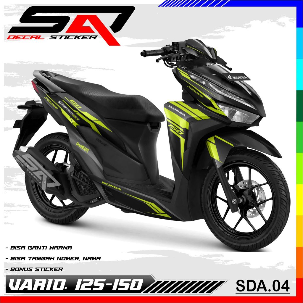 貼紙貼花全身 Vario 全新 150 125 年 2018 2022 摩托車貼紙可自定義名稱 SDA.04