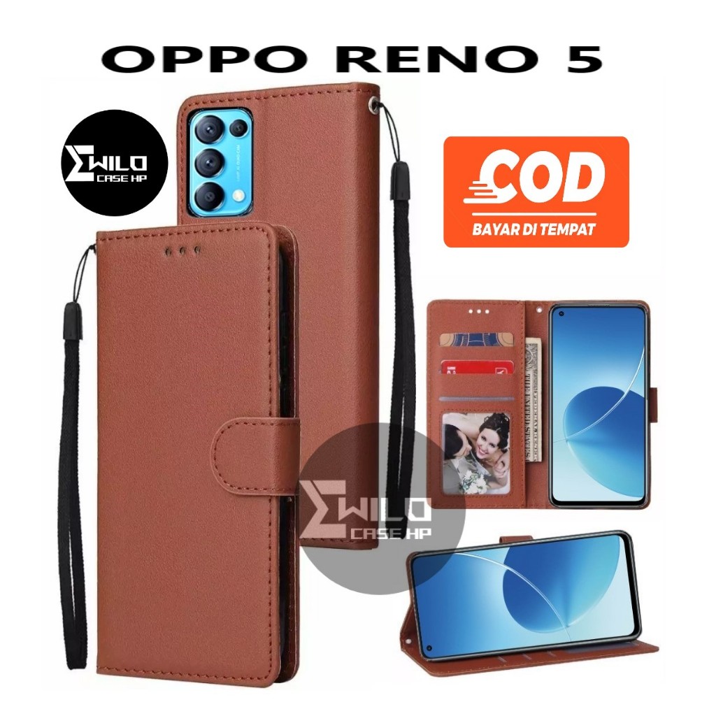 Hp 保護套翻蓋錢包 Oppo Reno 5 高級皮革翻蓋錢包保護套/手機錢包保護套