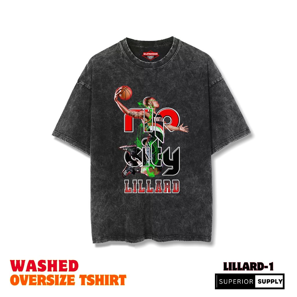 高級 T 恤 Damien Lillard Oversize Wash T 恤 Antem Stonewash 籃球襯衫