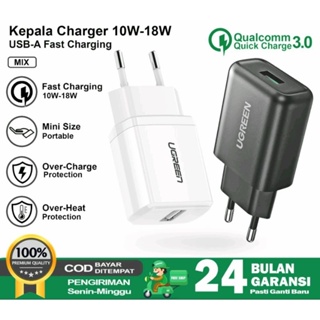 Ugreen 充電器頭 iPhone Android USB A 10W-18W QC 3.0 快速充電