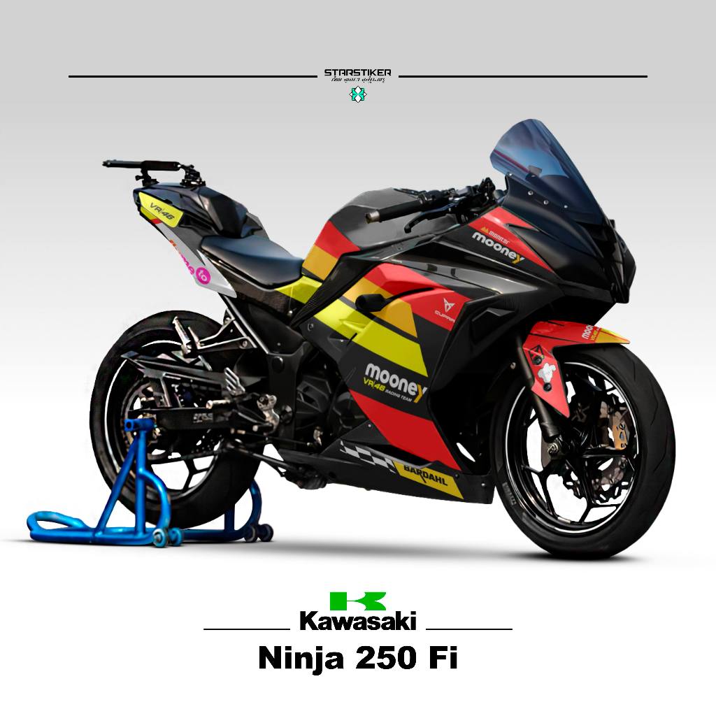 KAWASAKI 條紋 Semifull Ninja 250 Fi Motif 20 貼紙庫存貼花 Semifull 貼