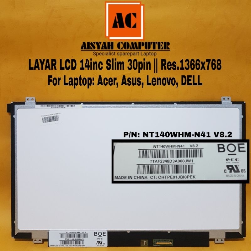 Led液晶筆記本電腦華碩a456 A456U A45UR X456 X456 X456UR 14.0超薄30pin