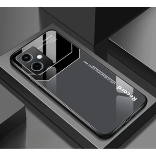 手機殼 Redmi Note 12 Turbo 後蓋鋼化玻璃矽膠手機殼時尚外殼