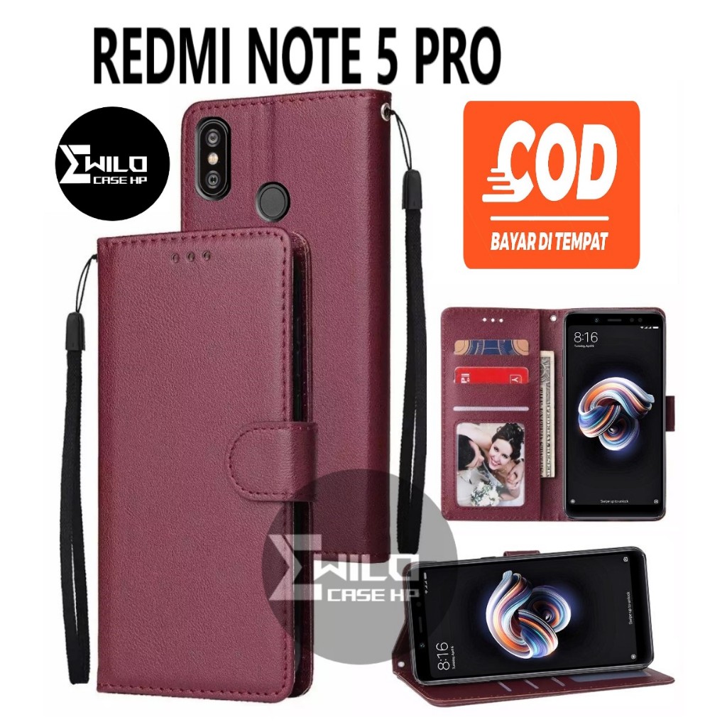 Hp 保護套翻蓋錢包 XIAOMI REDMI NOTE 5 PRO 高級皮革翻蓋錢包保護套/手機錢包保護套