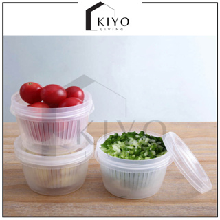 Kiyo 透明圓罐加多功能蔬菜洋蔥儲存過濾器