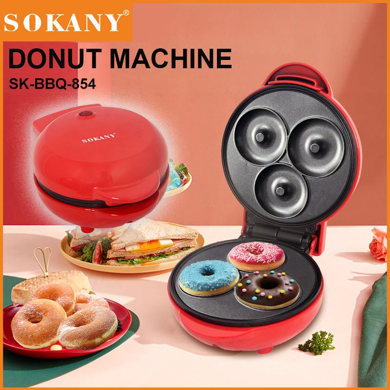 Mesin Sokany 550W 甜甜圈機迷你甜甜圈工具迷你甜甜圈機電動甜甜圈工具煎餅工具迷你甜甜圈早餐機