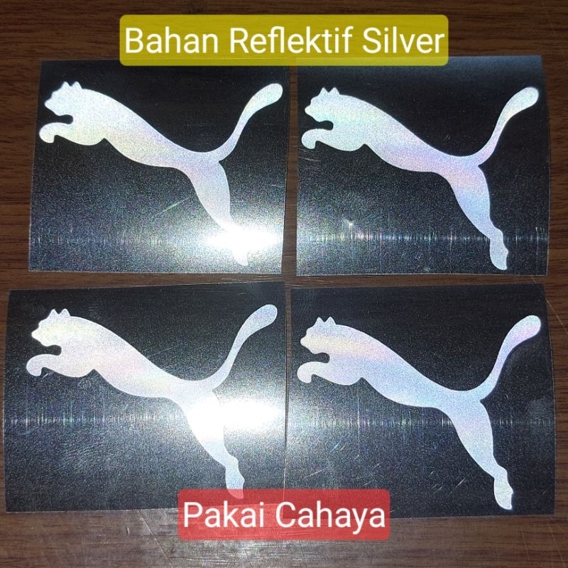 Sablon 貼紙徽標補丁 Puma 標誌反光材料銀色寬度 5 厘米最少訂購 5 件