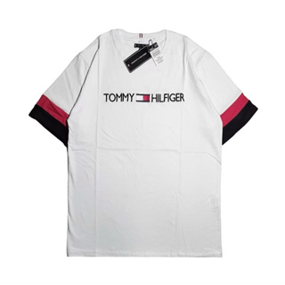 T 恤 Tomy Hilfiger 刺繡清單手 Kaos 高級全標籤