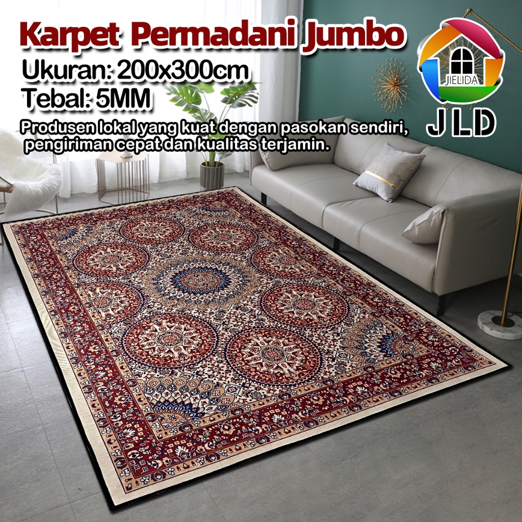 Jielida 地板地毯歐式英國 200x300cm 土耳其地毯圖案客廳滌綸地毯地毯