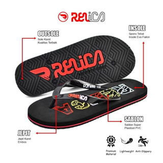 HITAM 男士涼鞋 RELICA COMBI 人字拖黑色