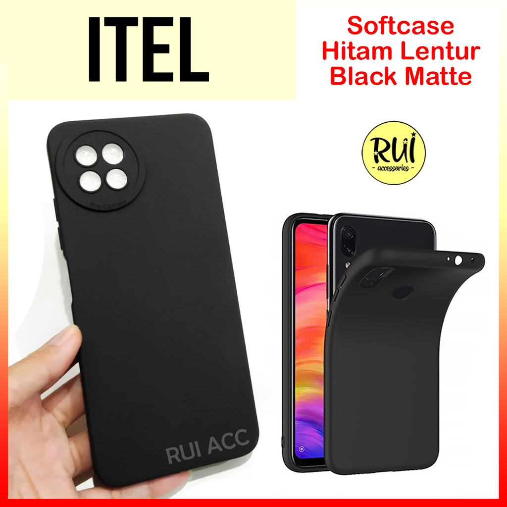 Hitam 軟殼純黑色 Itel A49 S23 Vision 1 Pro Plus 2 3 5 S23 A70 手機殼