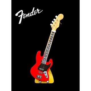 Merah 微型 JAZZ BASS 吉他 FENDER 紅色 1:12