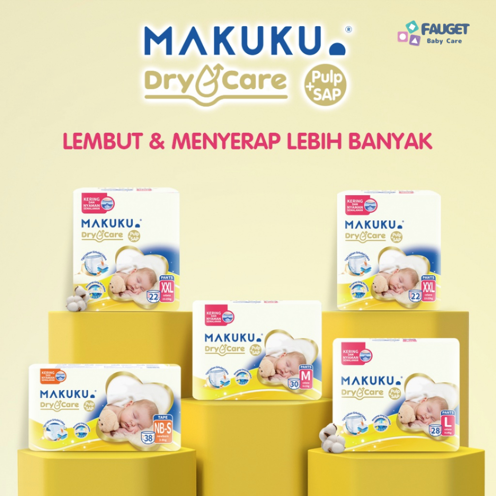 Makuku Dry Care 高級尿布膠帶褲嬰兒尿布膠褲 NB-S/M/L/XL/XXL