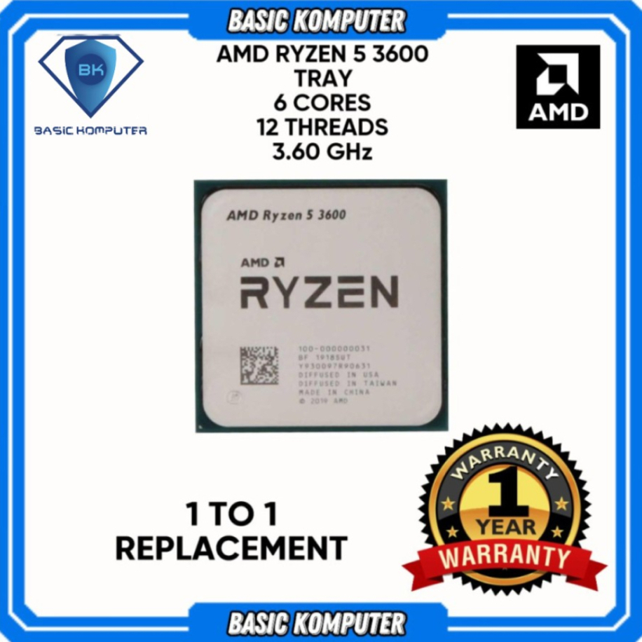 處理器 AMD RYZEN 5 3600 3.6 GHz CPU 插座 AM4 托盤