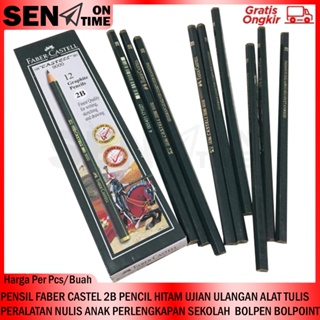 Peralatan HITAM Faber CASTEL 2B 黑色鉛筆鉛筆考試文具兒童 NULIS 設備學校用品鋼筆