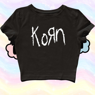 Starperson CROP TOP KORN BLACK GRUNGE Y2K 金屬復古動漫樂隊 KPOP ROCK