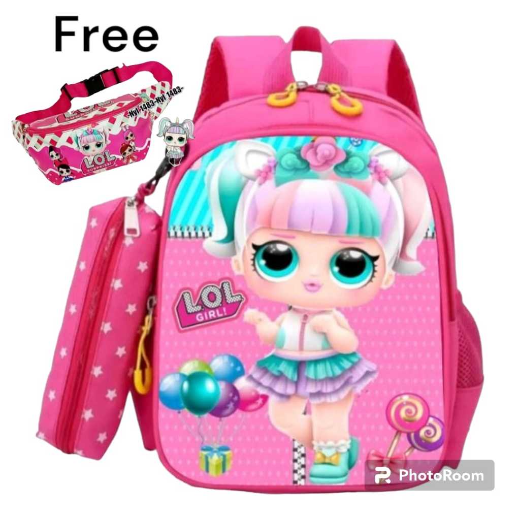 迪士尼 兒童學校背包 DISNEY Character LOL 2in1 印花材質進口品質最新兒童背包女孩背包可現場付款