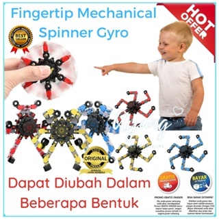 指尖機械陀螺陀螺兒童玩具機器人鋼筋創意玩具可多變少數年輕造型男孩女孩可玩充氣手原創100
