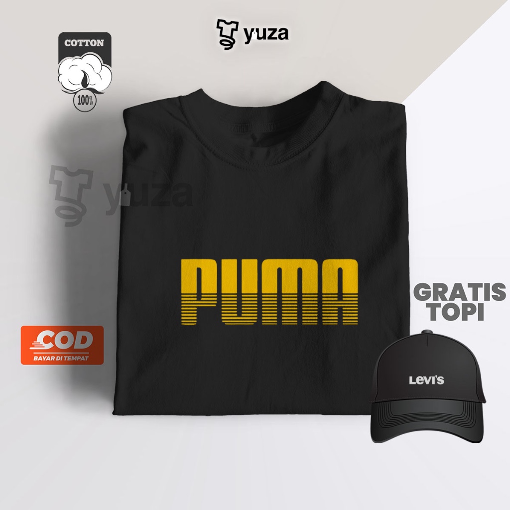Yuza Cloth.co T 恤 Distro PMA 黃色條紋獎勵帽子短袖高級免費帽子 T 恤