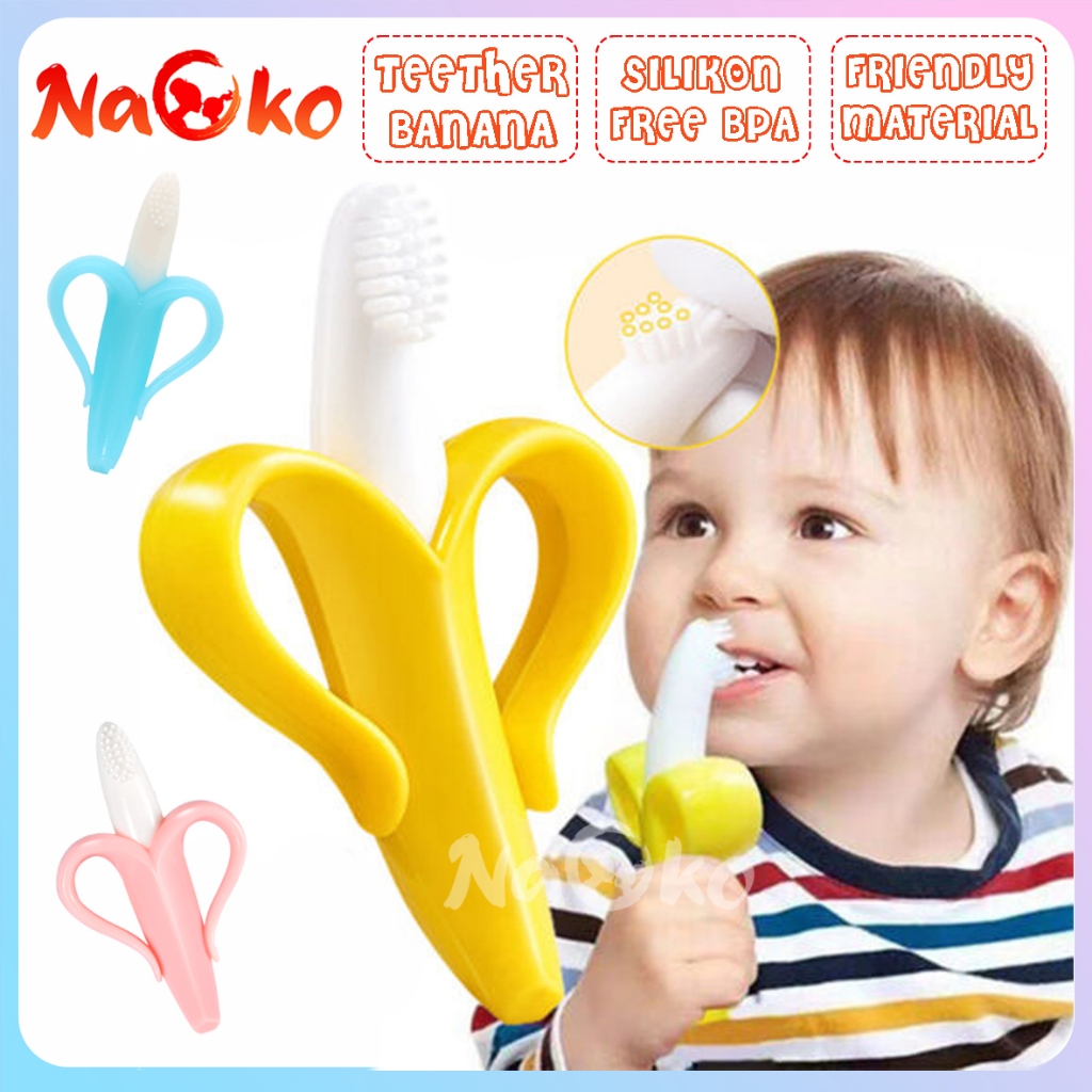 Naoko Baby Bite Toy 香蕉圖案柔軟嬰兒牙膠