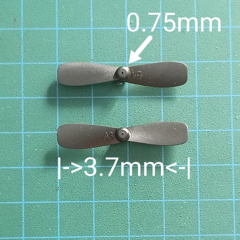 螺旋槳 37mm RC 玩具孔 0.75mm 軸 0.8mm