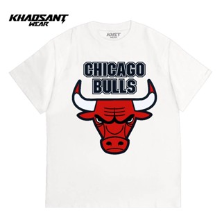 Khaosant T 恤芝加哥公牛隊標誌 T 恤 NBA 芝加哥公牛隊襯衫美國籃球芝加哥公牛隊高級
