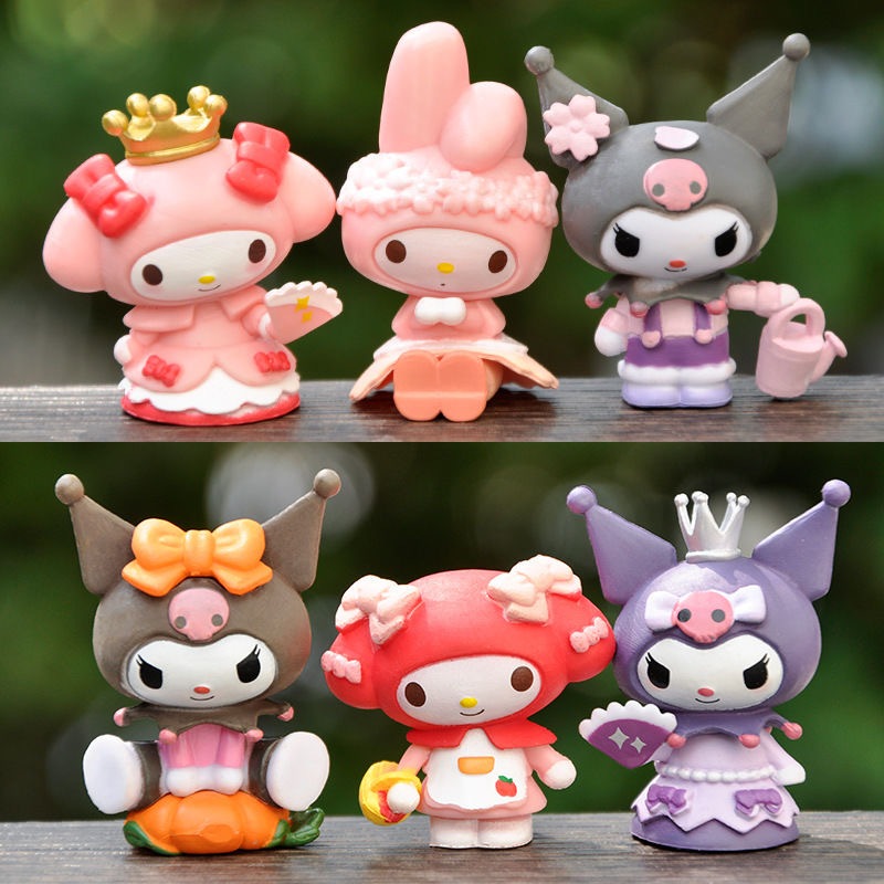 三麗鷗 Sanrio Kuromi 角色可動人偶展示和我的旋律盲盒蛋糕裝飾 5 9.5 厘米