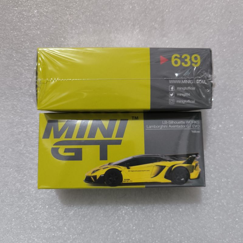 Mini GT 639 LB-靜音工程蘭博基尼 AVENTADOR GT EVO 黃色