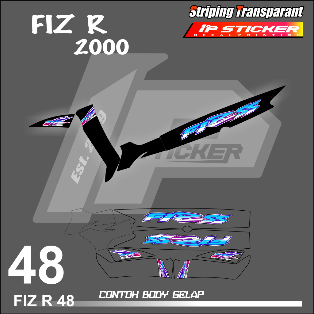 山葉 Fiz R 2000 摩托車條紋貼紙 YAMAHA FIZ R LIST SIMPLE 顏色變化的 Ip RACI