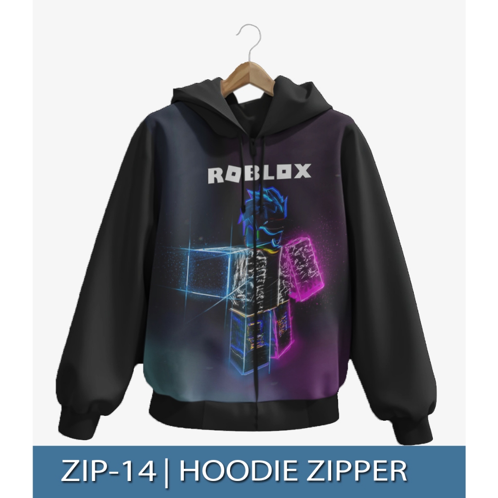 夾克連帽衫拉鍊 Roblox 印花夾克兒童 Roblox 時尚 ZIP-14