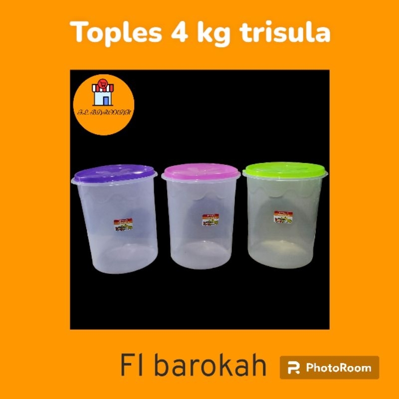 Toples 4kg 三叉戟/罐子凹痕/蛋糕罐/罐子餅乾/透明罐子/蛋糕罐