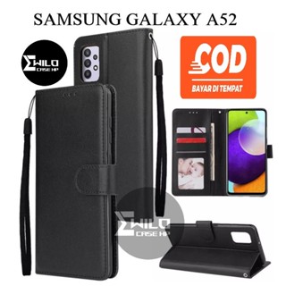 SAMSUNG Hp 保護套翻蓋錢包三星 Galaxy A52 高級皮革翻蓋錢包保護套/手機錢包保護套