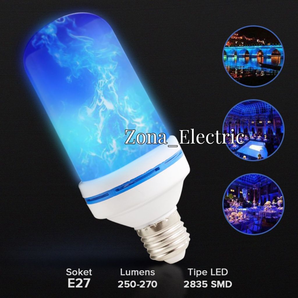 3w 藍色火炬 LED 燈配件 E27 花園燈裝飾燈