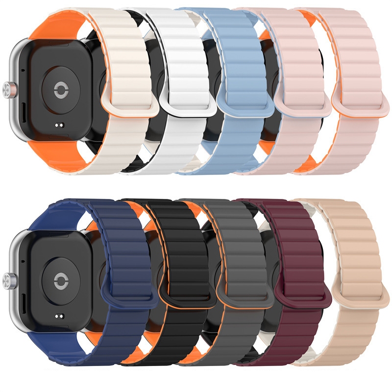 繩索✨Redmi Watch 4 錶帶雙色矽膠錶帶磁性矽膠 Redmi 配件