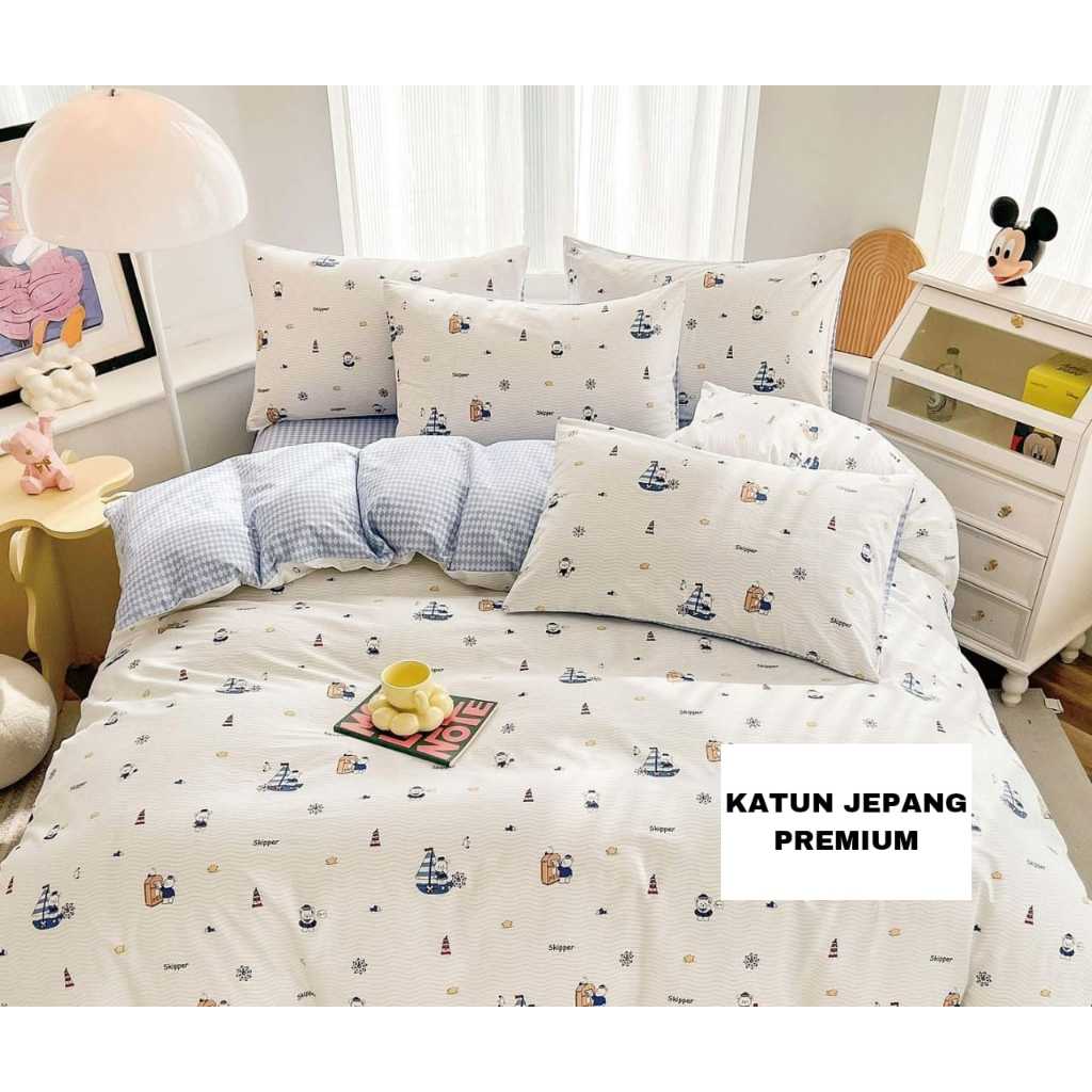 Katun 床罩套裝日本棉床單高級兒童圖案單人尺寸 90x200 100x200 120x200 柔軟軟床單 KJA27