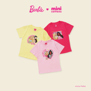 Barbie x Minicottons 圖案 T 恤女孩 T 恤 2-12 歲